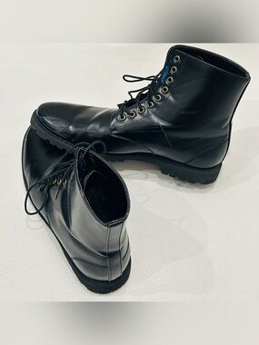 21 Men Forever 21 Black Lace Up Combat Fashion Boots Sz 12
